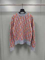 Colestore Dior Oblique Sweater Gray and Pink Virgin Wool Jacquard - 1