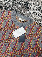 Colestore Dior Oblique Sweater Gray and Pink Virgin Wool Jacquard - 4