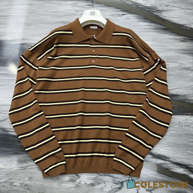 Colestore Loewe Polo sweater in wool Brown - 1