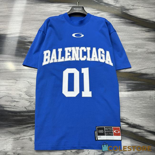 Colestore Balenciaga SS25 Basketball Series Tee in Blue  - 1