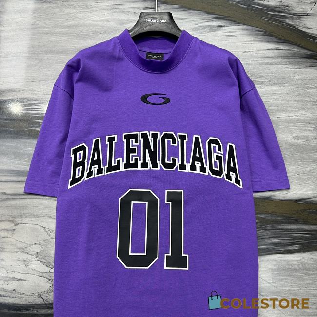Colestore Balenciaga SS25 Basketball Series Tee in Purple  - 1
