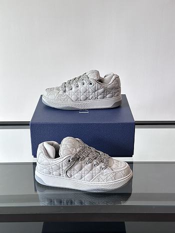 Colestore Dior B9S Skater Limited And Numbered Edition Cannage Kumo Leather Low Top Sneakers White