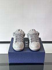 Colestore Dior B9S Skater Limited And Numbered Edition Cannage Kumo Leather Low Top Sneakers White - 5