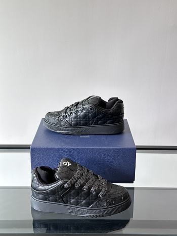Colestore Dior B9S Skater Limited And Numbered Edition Cannage Kumo Leather Low Top Sneakers Black