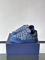 Colestore Dior B9S Skater Limited And Numbered Edition Cannage Kumo Leather Low Top Sneakers Blue - 4