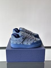 Colestore Dior B9S Skater Limited And Numbered Edition Cannage Kumo Leather Low Top Sneakers Blue - 3