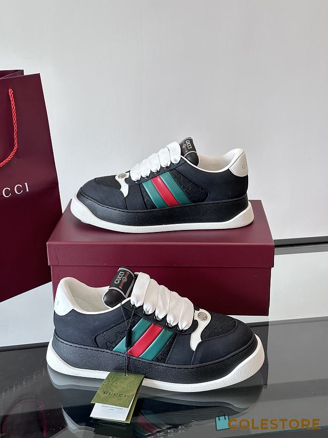 Colestore Gucci Men's GG Screener sneaker with Web Black - 1