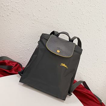 Colestore Longchamp Le Pliage Backpack Black With Yellow Logo 