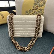 Colestore Valentino Garvani Vain Shoulder Bag In Crocodile Leather White 24 x 16 x 8 cm - 2