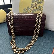 Colestore Valentino Garvani Vain Shoulder Bag In Crocodile Leather Dark Rouge 24 x 16 x 8 cm - 5