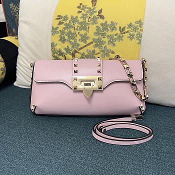 Colestore Valentino Garavani Rockstud leather shoulder bag Pink 26 x 13 x 7 cm
