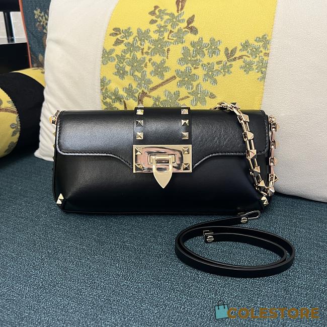 Colestore Valentino Garavani Rockstud leather shoulder bag Black 26 x 13 x 7 cm - 1