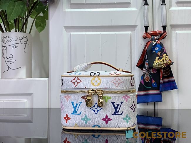 Colestore Louis Vuitton x Takashi Murakami Nice Mini Toiletry New Bag 25SS  White 14x10.2x8.5CM - 1