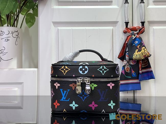 Colestore Louis Vuitton x Takashi Murakami Nice Mini Toiletry New Bag 25SS Black 14x10.2x8.5CM - 1