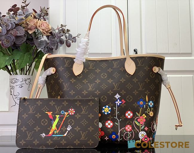 Colestore Louis Vuitton x Takashi Murakami Neverfull MM New Bag 25SS Brown 32 x 29 x 17 cm - 1