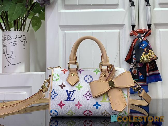 Colestore Louis Vuitton x Takashi Murakami Nano Speedy New Bag White 25SS 16.0 x 11.0 x 9.0 cm - 1