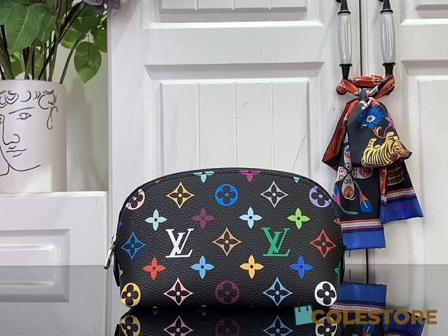 Colestore Louis Vuitton x Takashi Murakami PM Cosmetic Pouch New 25SS Black 19x12×6cm  - 1
