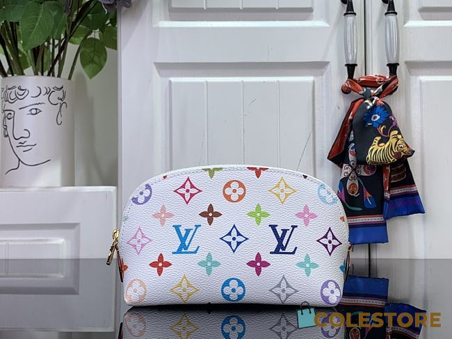 Colestore Louis Vuitton x Takashi Murakami PM Cosmetic Pouch White New 25SS 19x12×6cm  - 1
