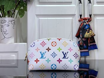 Colestore Louis Vuitton x Takashi Murakami PM Cosmetic Pouch White New 25SS 19x12×6cm 