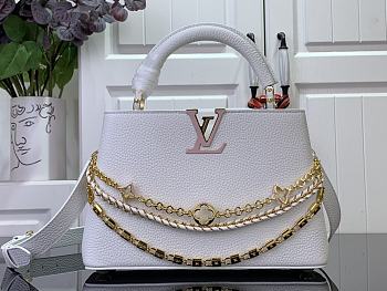 Colestore Louis Vuitton Capucines Mini White 17.3 x 9 x 27 cm