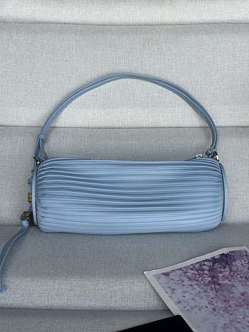 Colestore Loewe Bracelet Pouch in pleated nappa lambskin Blue 25 x 10 x 10 cm 