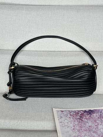 Colestore Loewe Bracelet Pouch in pleated nappa lambskin Black 25 x 10 x 10 cm 