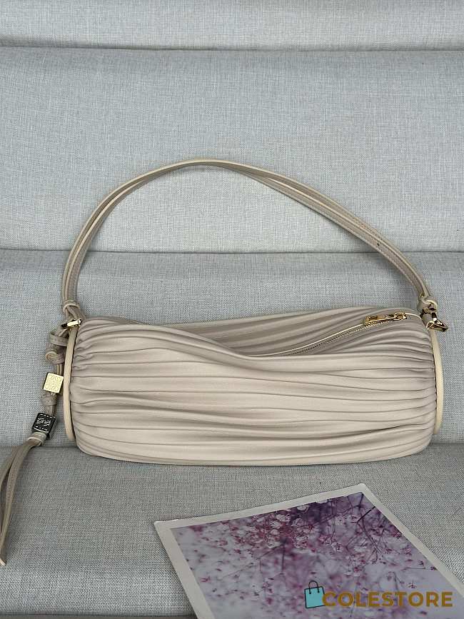 Colestore Loewe Bracelet Pouch in pleated nappa lambskin Light Beige 25 x 10 x 10 cm  - 1