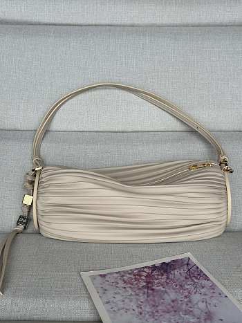 Colestore Loewe Bracelet Pouch in pleated nappa lambskin Light Beige 25 x 10 x 10 cm 