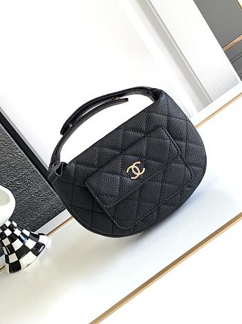 Colestore Chanel 23b Hobo Handle Bag Black 16x16x5.5cm