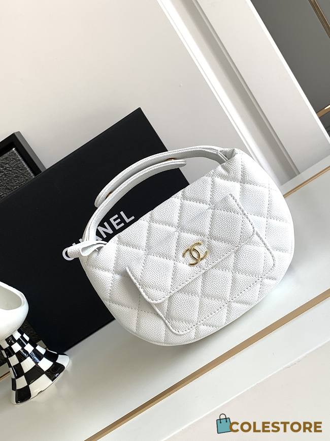 Colestore Chanel 23b Hobo Handle Bag White 16x16x5.5cm - 1