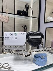 Colestore Chanel Heart Bag Black 11x10x4cm - 3