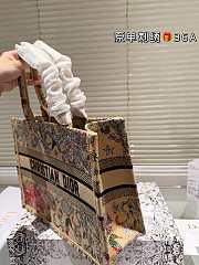 Colestore Dior Book Tote Beige Raffia Embroidered with Multicolor Dior Cabinet de Curiosités Motif 36 cm - 2