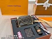 Colestore Combo Louis Vuitton Mini Soft Trunk Monogram Macassar 18 12 cm x Card Holder 10 8 cm x Lipstick bag 5 9 x Silk scarf - 1