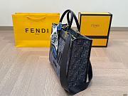 Colestore Fendi Sunshine Small Dark blue FF chenille shopper 35 x 31 cm  - 6