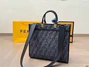 Colestore Fendi Sunshine Small Dark blue FF chenille shopper 35 x 31 cm  - 5