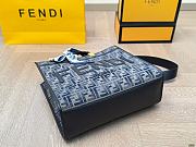 Colestore Fendi Sunshine Small Dark blue FF chenille shopper 35 x 31 cm  - 4