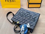 Colestore Fendi Sunshine Small Dark blue FF chenille shopper 35 x 31 cm  - 3