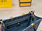 Colestore Fendi Sunshine Small Dark blue FF chenille shopper 25 x 23cm - 5