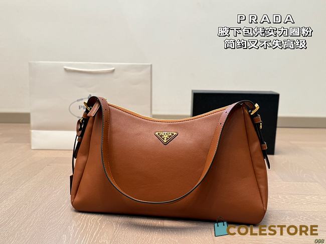 Colestore Prada Aimée Medium Leather Shoulder Bag Women Brown 39 x 21 cm - 1