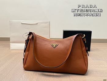 Colestore Prada Aimée Medium Leather Shoulder Bag Women Brown 39 x 21 cm