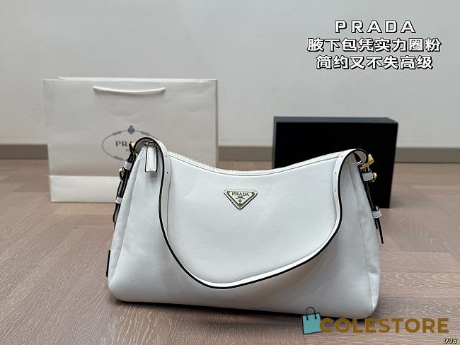 Colestore Prada Aimée Medium Leather Shoulder Bag Women White 39 x 21 cm - 1