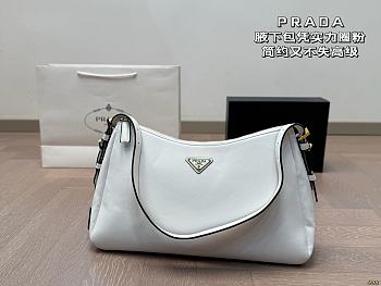 Colestore Prada Aimée Medium Leather Shoulder Bag Women White 39 x 21 cm