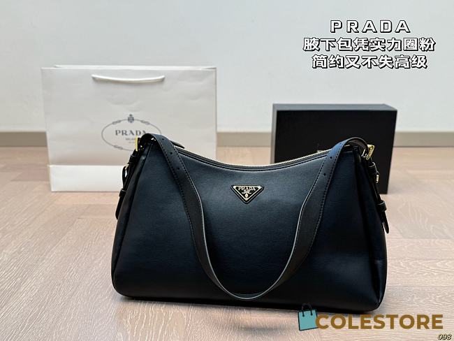 Colestore Prada Aimée Medium Leather Shoulder Bag Women Black 39 x 21 cm - 1