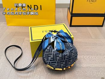 Colestore Fendi Fendigraphy Small Dark blue FF chenille bag 19 x 12 cm