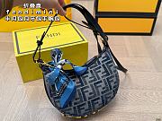 Colestore Fendi Fendigraphy Small Dark blue FF chenille bag 19 x 12 cm - 3