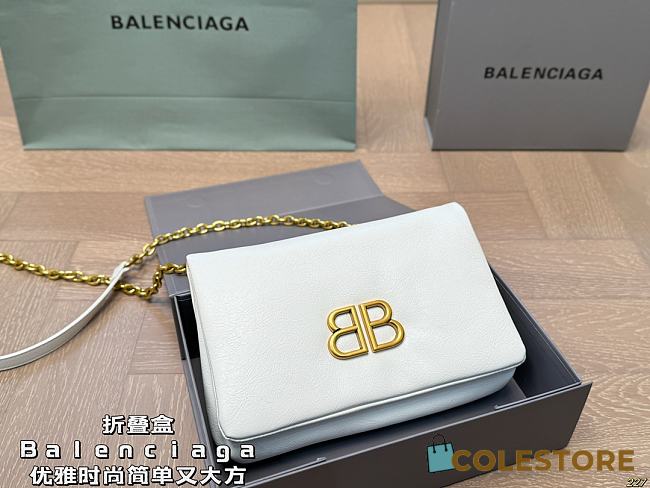 Colestore Balenciaga Monaco Mini Bag in White Arena calfskin 23 x 15 cm - 1