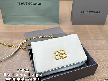Colestore Balenciaga Monaco Mini Bag in White Arena calfskin 23 x 15 cm