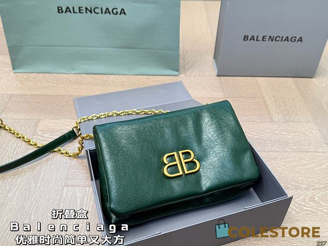 Colestore Balenciaga Monaco Mini Bag in Green Arena calfskin 23 x 15 cm - 1
