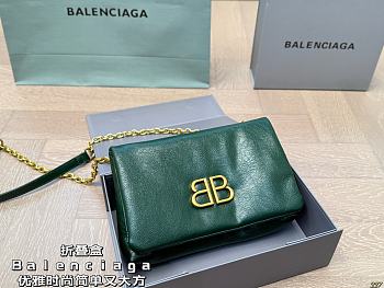 Colestore Balenciaga Monaco Mini Bag in Green Arena calfskin 23 x 15 cm