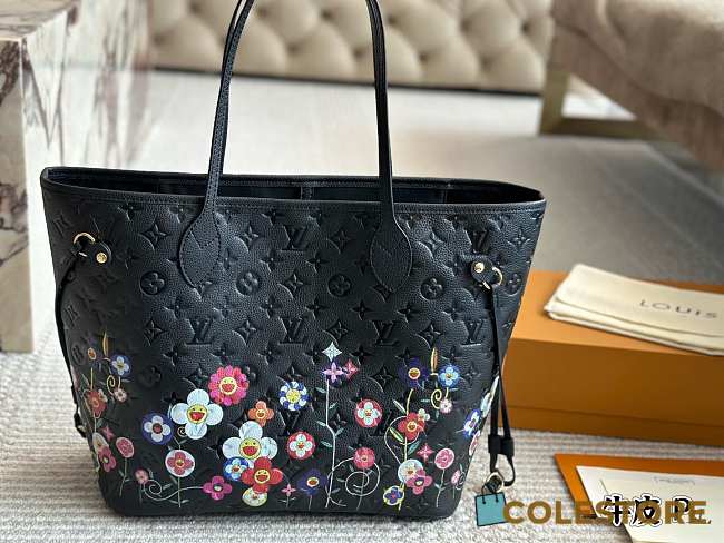 Colestore Louis Vuitton x Takashi Murakami Neverfull Black New Bag 25SS 32 x 29 x 17 cm  - 1
